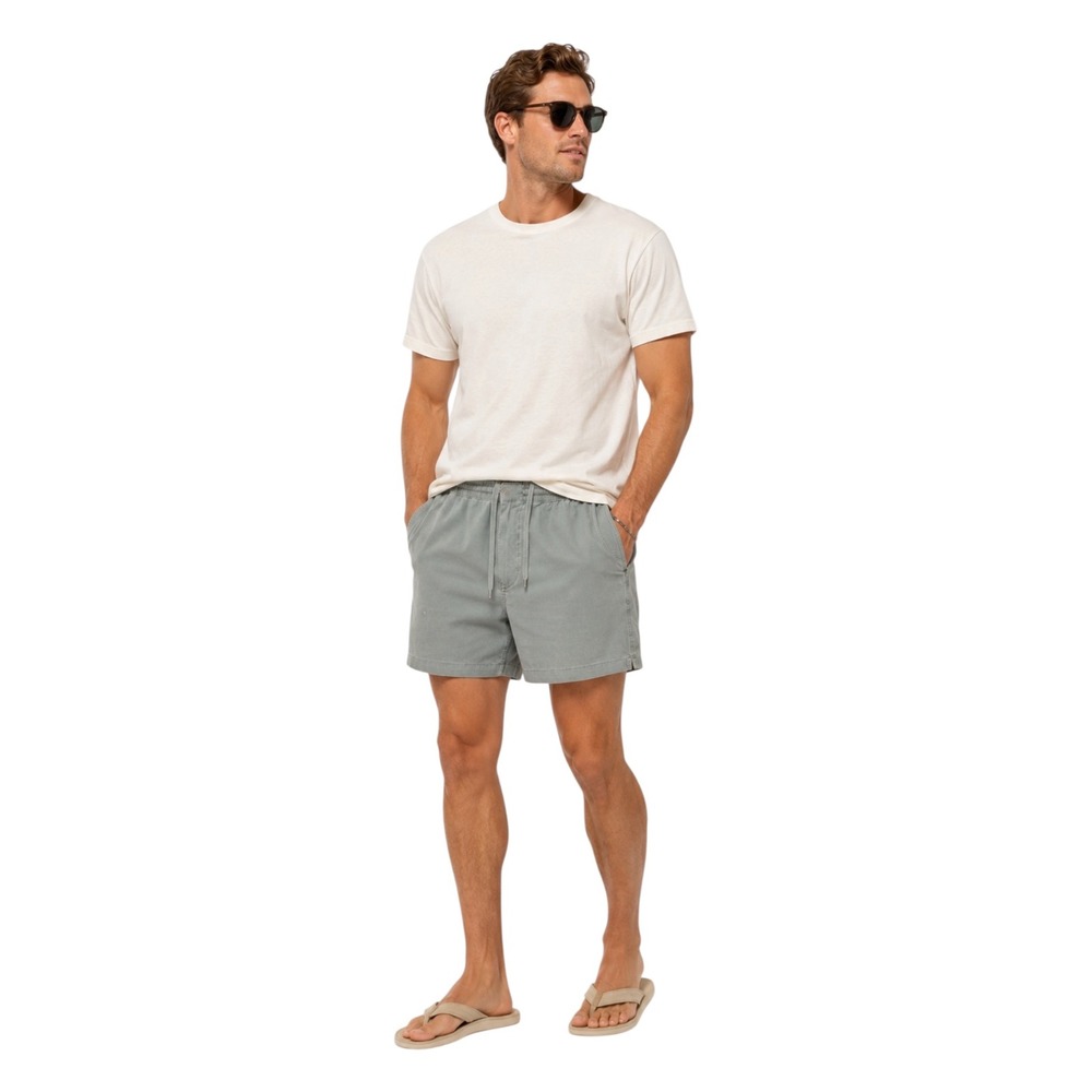 Buck Mason Venice Wash Deck Shorts Men's Medium 32-33 Grey 6" Quick Dry Stretch